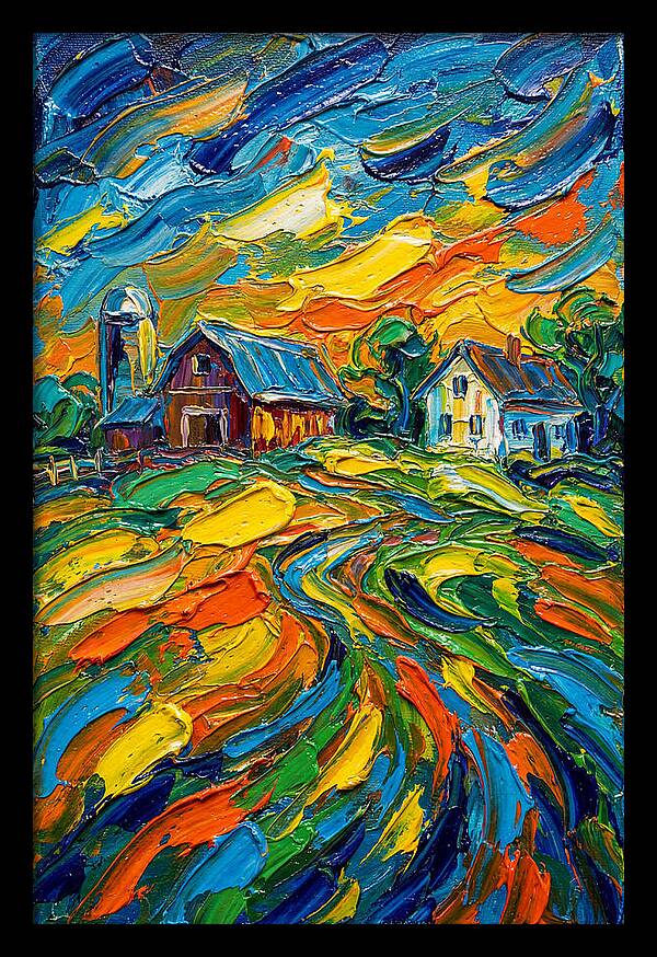 Farmstead Under Vibrant Skies