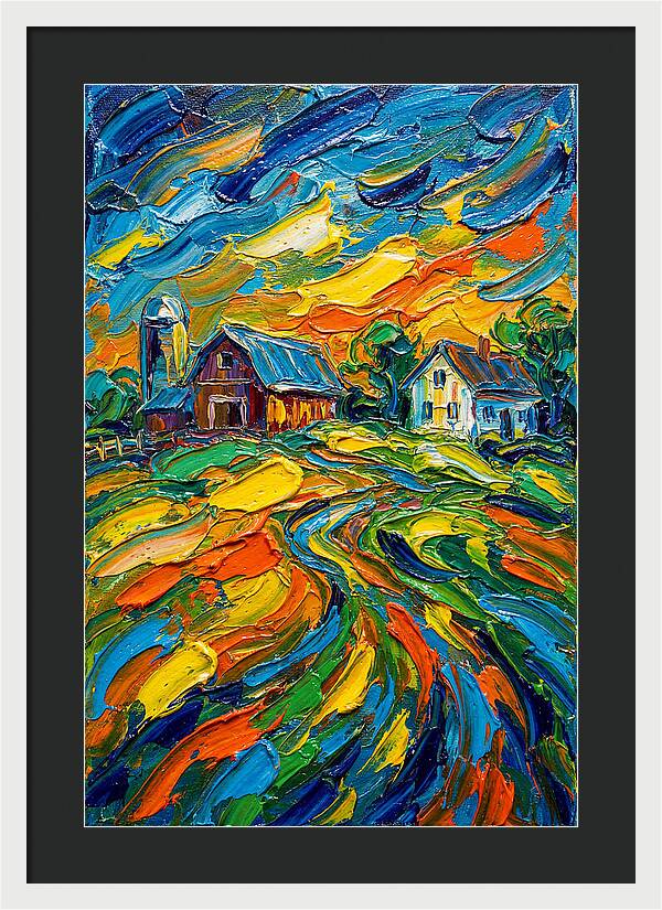 Farmstead Under Vibrant Skies