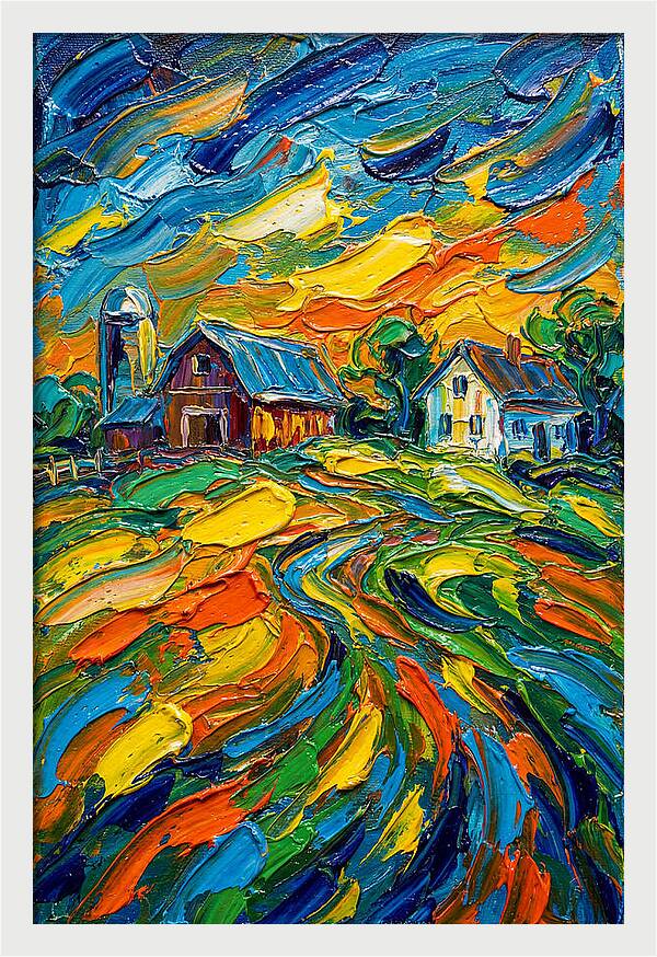 Farmstead Under Vibrant Skies