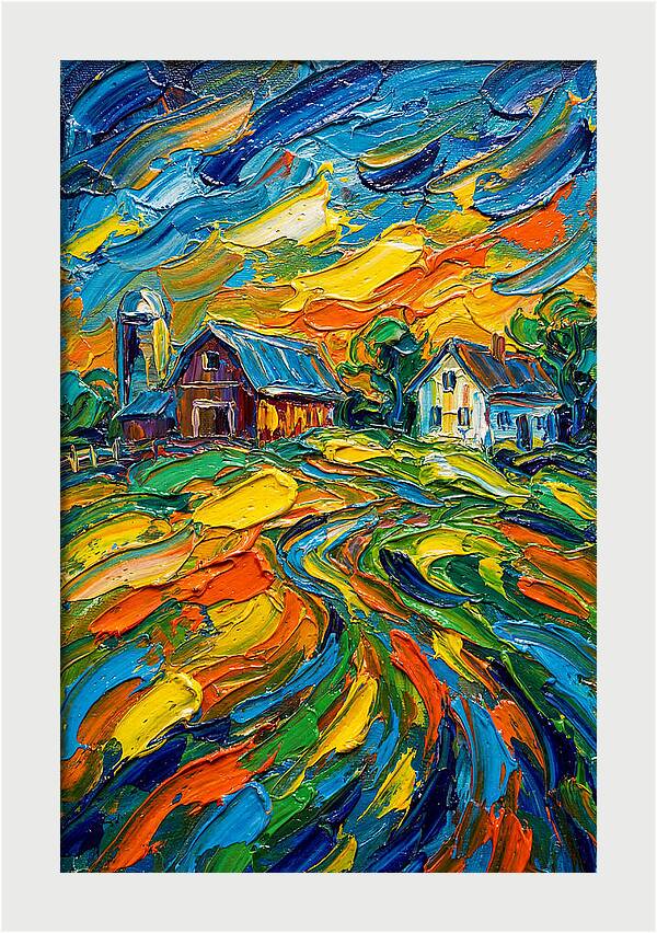 Farmstead Under Vibrant Skies
