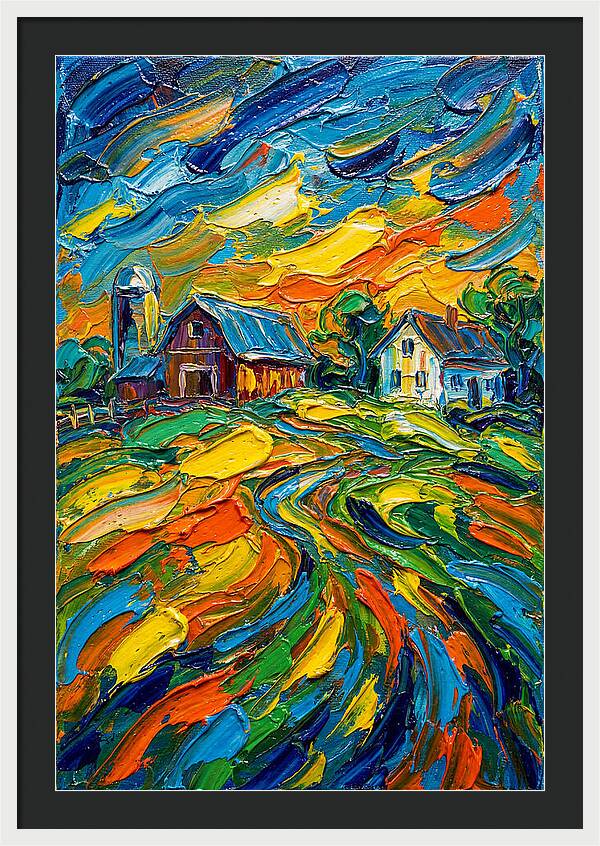 Farmstead Under Vibrant Skies