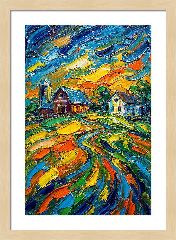 Farmstead Under Vibrant Skies