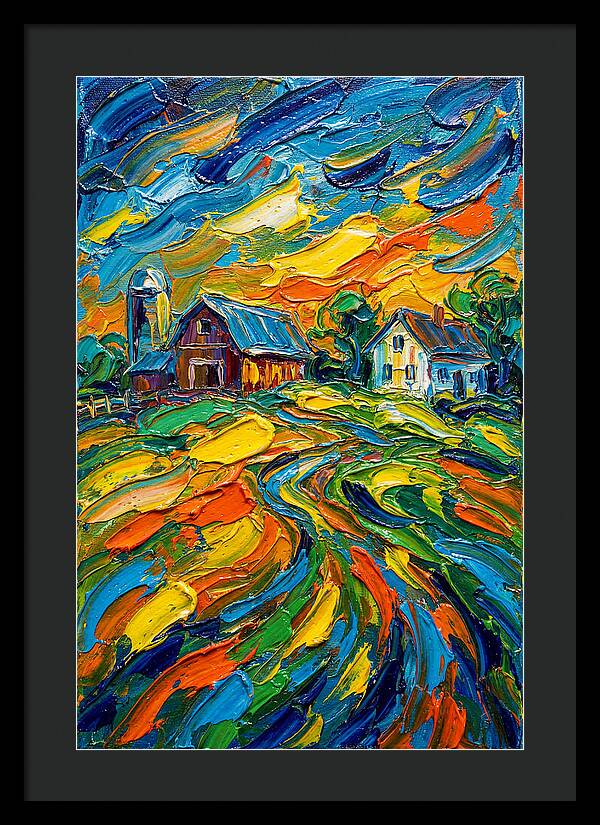 Farmstead Under Vibrant Skies