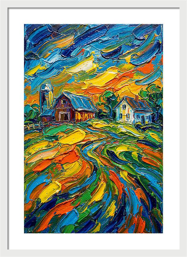 Farmstead Under Vibrant Skies