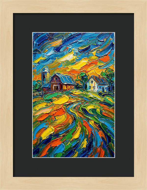Farmstead Under Vibrant Skies