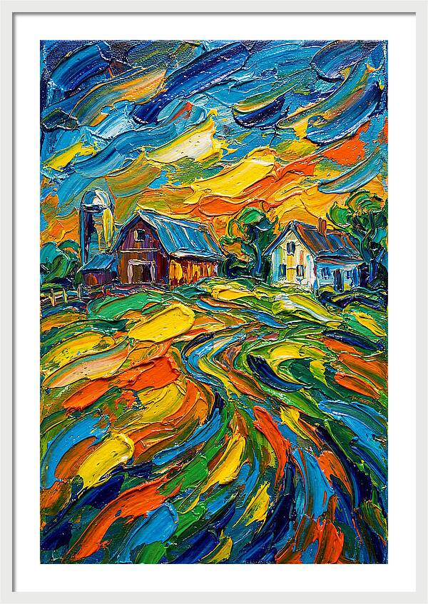 Farmstead Under Vibrant Skies