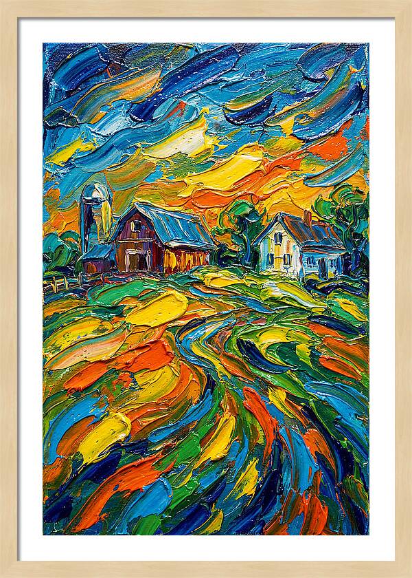Farmstead Under Vibrant Skies