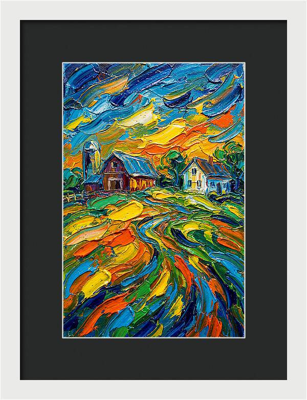 Farmstead Under Vibrant Skies