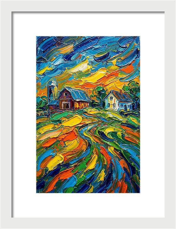 Farmstead Under Vibrant Skies