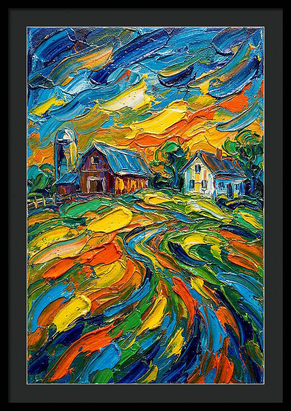 Farmstead Under Vibrant Skies