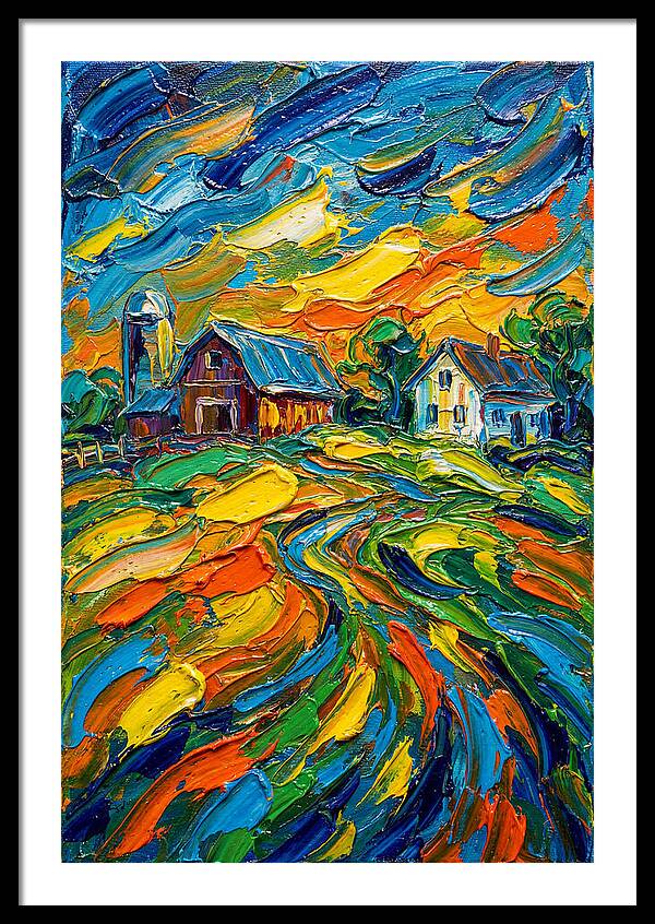 Farmstead Under Vibrant Skies