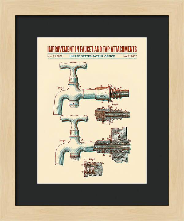 Faucet And Tap Attachment Retro Patent Us213667a