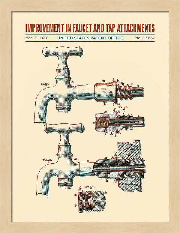 Faucet And Tap Attachment Retro Patent Us213667a