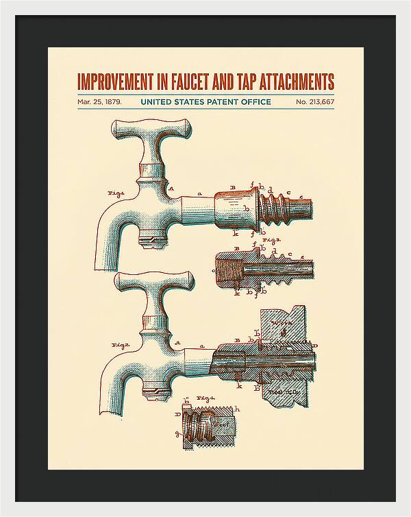 Faucet And Tap Attachment Retro Patent Us213667a