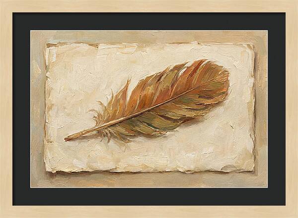Feather Resting On Paper