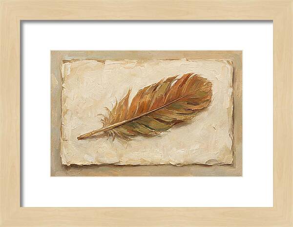 Feather Resting On Paper