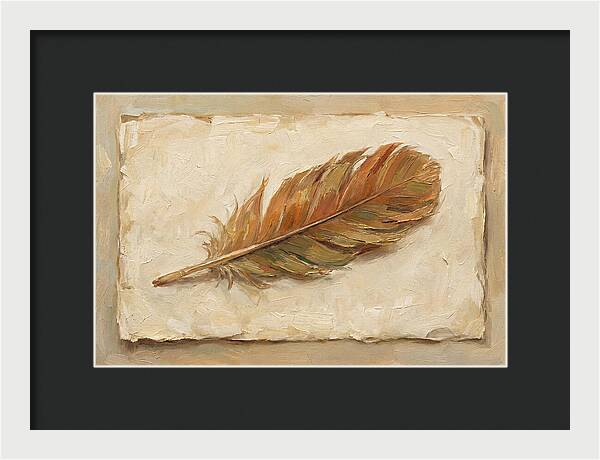 Feather Resting On Paper