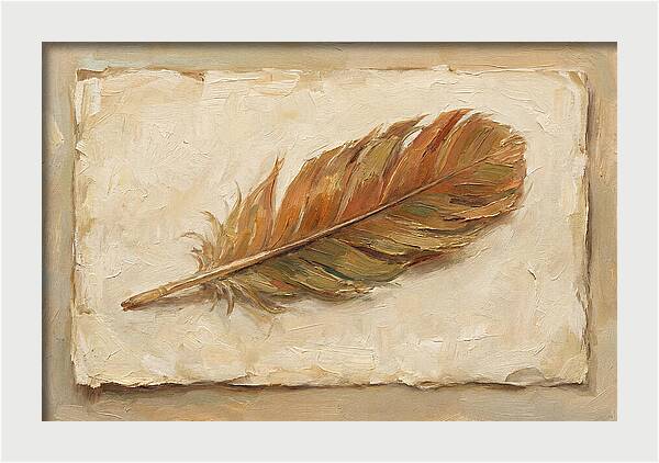 Feather Resting On Paper