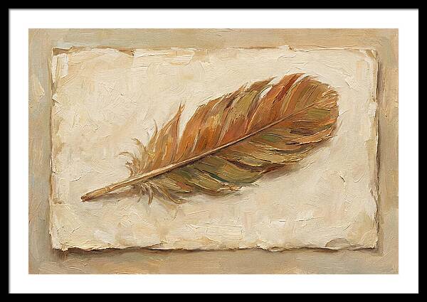 Feather Resting On Paper