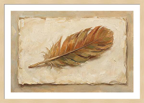 Feather Resting On Paper