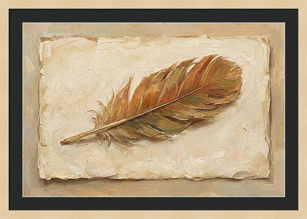 Feather Resting On Paper