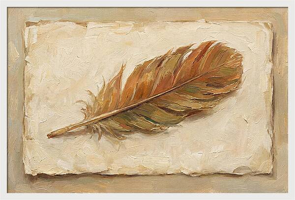 Feather Resting On Paper