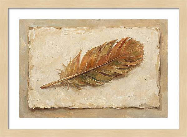 Feather Resting On Paper