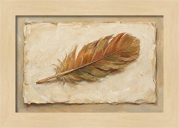 Feather Resting On Paper