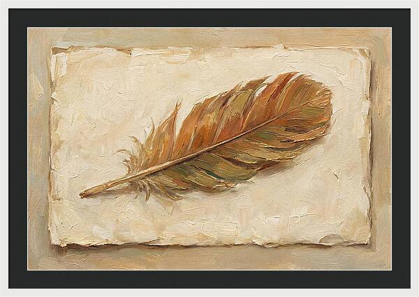 Feather Resting On Paper
