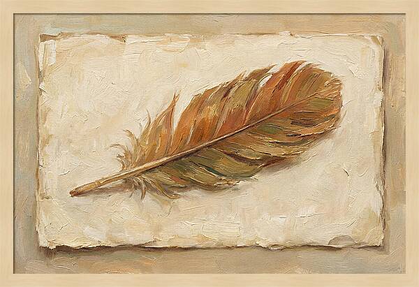 Feather Resting On Paper