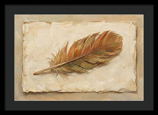 Feather Resting On Paper