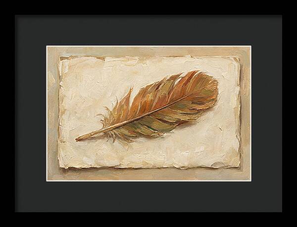 Feather Resting On Paper