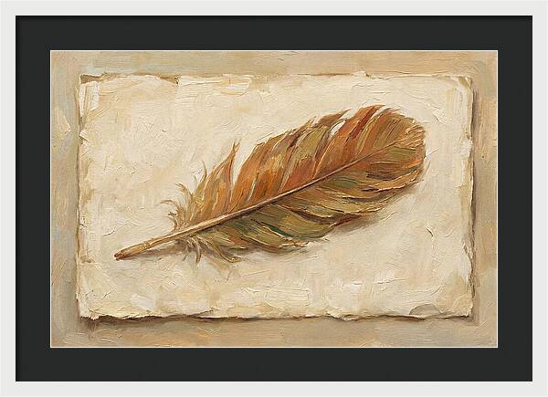 Feather Resting On Paper