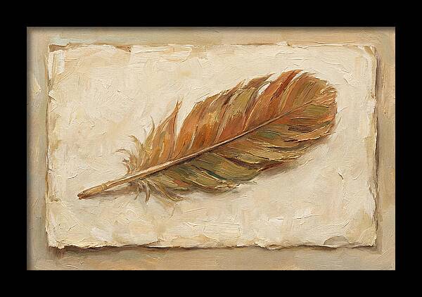 Feather Resting On Paper