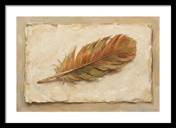 Feather Resting On Paper