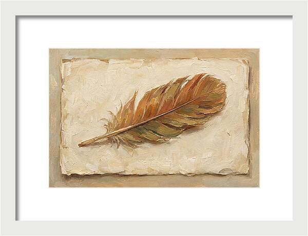 Feather Resting On Paper