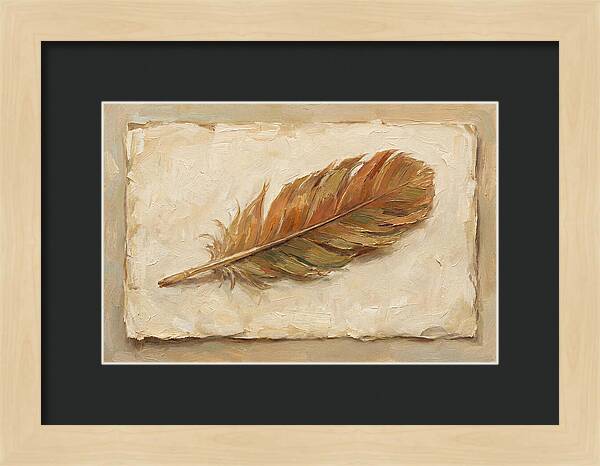 Feather Resting On Paper