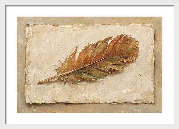 Feather Resting On Paper
