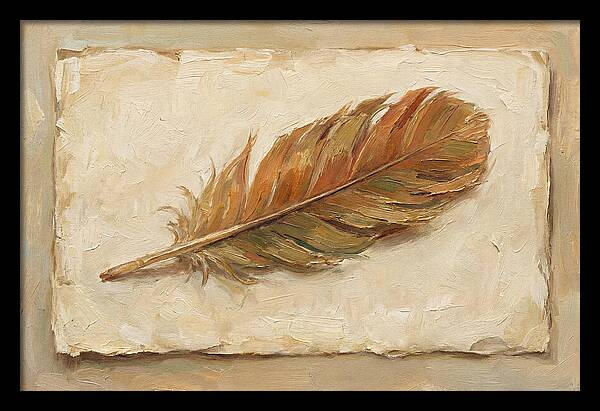 Feather Resting On Paper