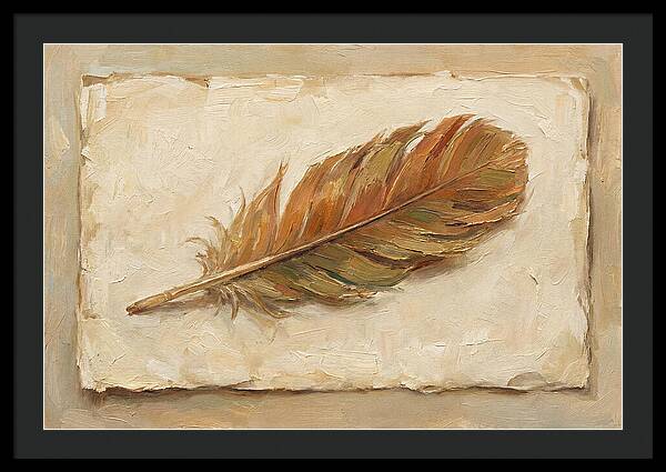 Feather Resting On Paper