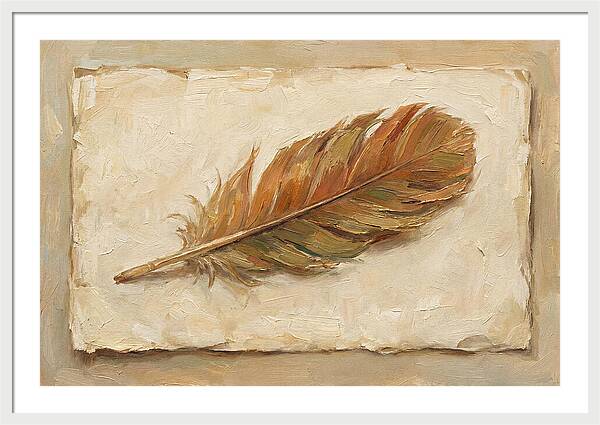 Feather Resting On Paper