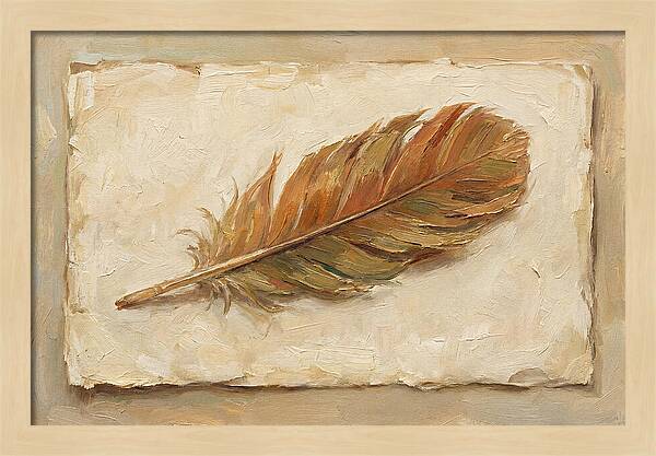 Feather Resting On Paper