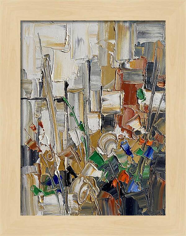 Fenced Landscape In Palette Knife Style