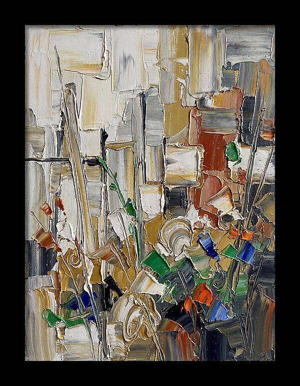Fenced Landscape In Palette Knife Style