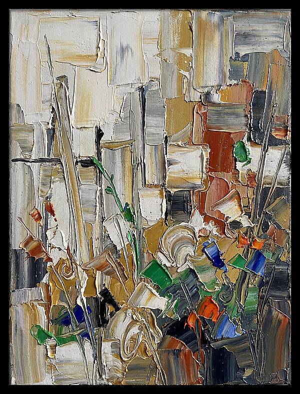 Fenced Landscape In Palette Knife Style