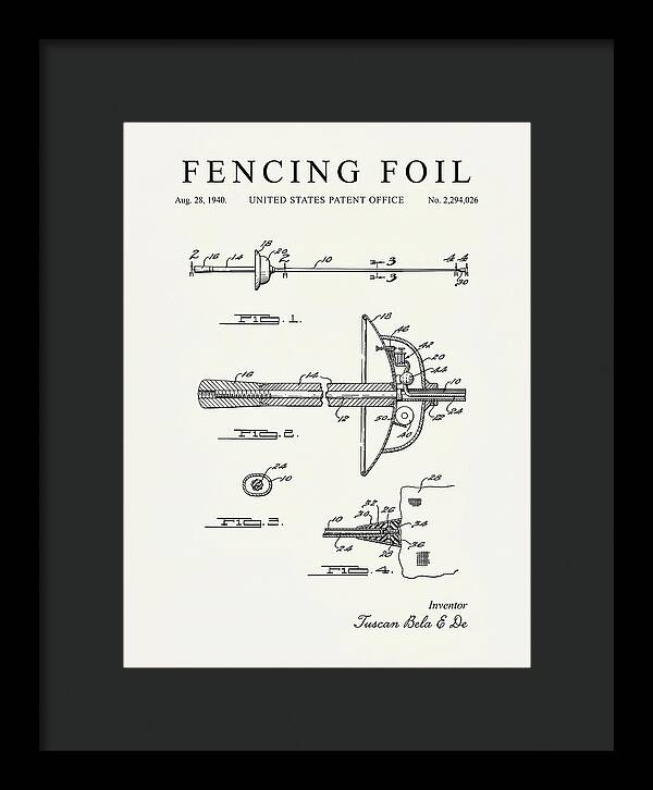 Fencing Foil Minimalist Patent Us2294026a
