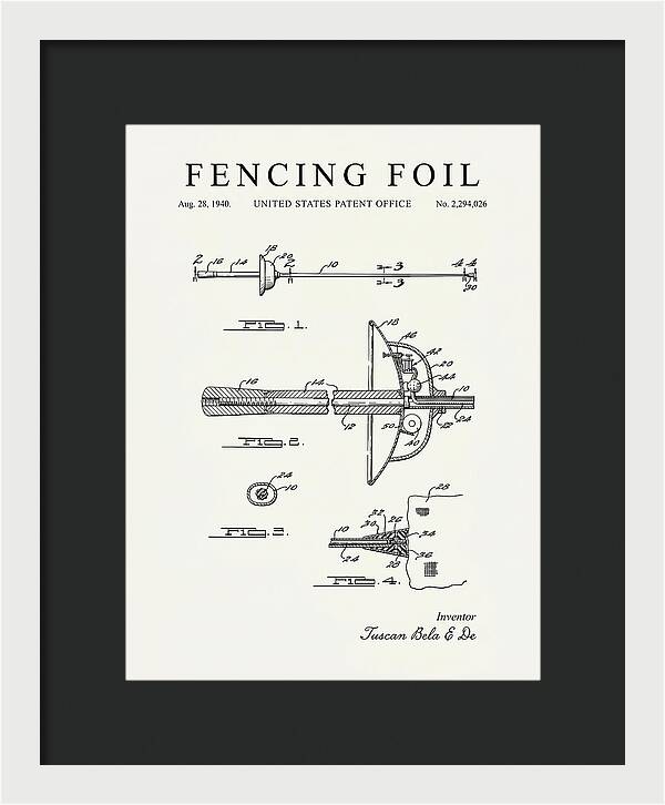 Fencing Foil Minimalist Patent Us2294026a