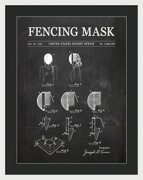 Fencing Mask Chalkboard Patent Us2362597a