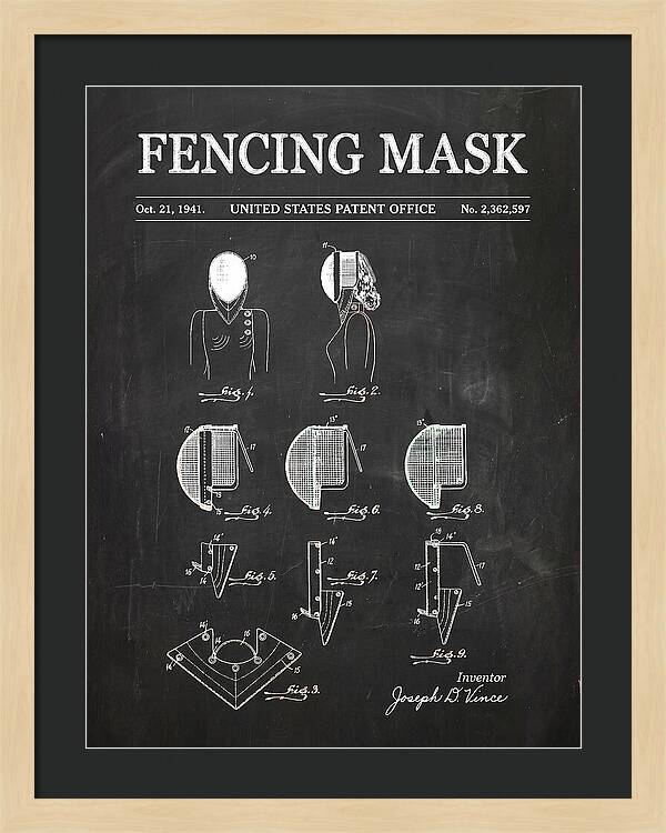 Fencing Mask Chalkboard Patent Us2362597a