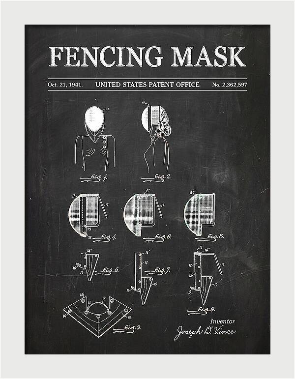 Fencing Mask Chalkboard Patent Us2362597a